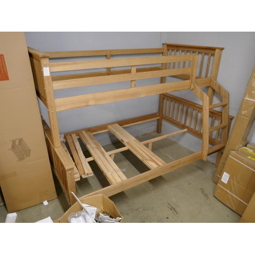 1581 - Pine bunk beds, single top bunk and three quarter bottom bunk * This lot is subject to VAT