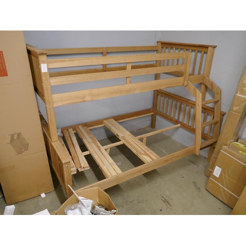 1582 - Pine bunk beds, single top bunk and three quarter bottom bunk * This lot is subject to VAT