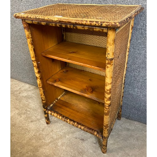 156 - A Victorian bamboo open bookcase