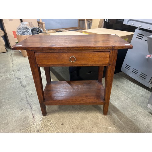 1589 - A Hardwood single drawer console table