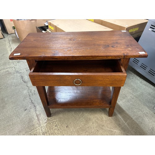 1589 - A Hardwood single drawer console table