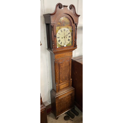 117 - A George III inlaid oak 8-day longcase clock