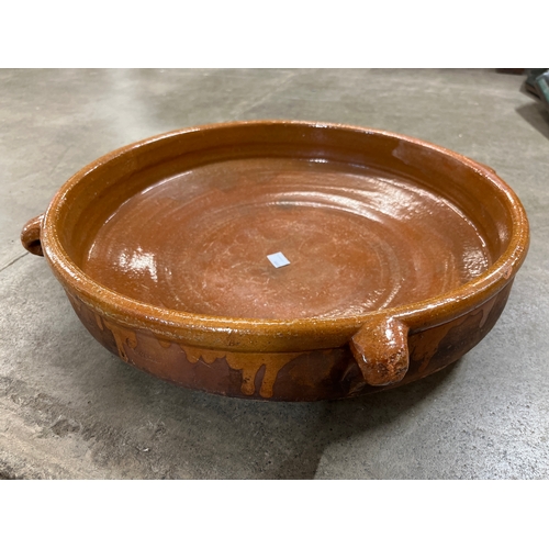 335A - A terracotta studio pottery dish