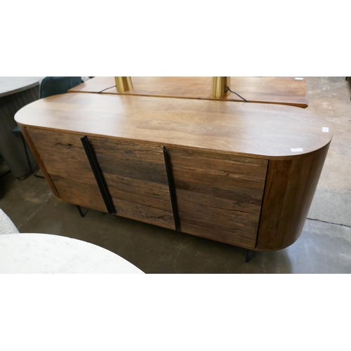 1312 - An oval railway sleeper three door sideboard  *This lot is subject to VAT