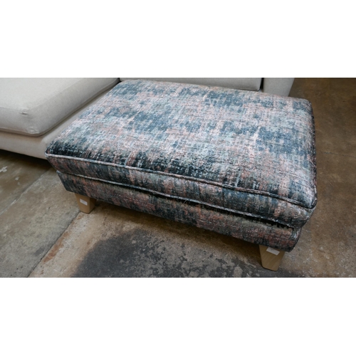 1376 - A teal and copper velvet footstool RRP £459