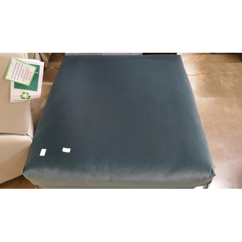 1413 - A dark petrol blue velvet stool  * This lot is subject to VAT