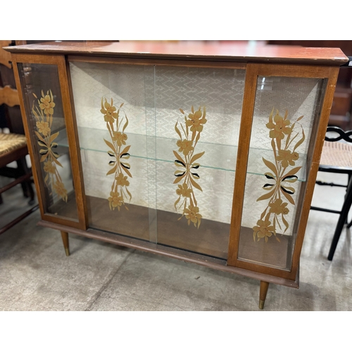 201 - A walnut display cabinet