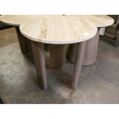1457 - Three Travertine occasional tables  *This lot is subject to VAT