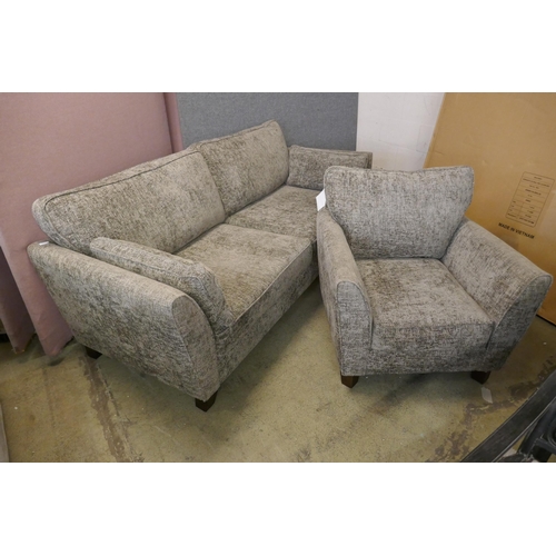 1476 - A mink hopsack sofa and chair