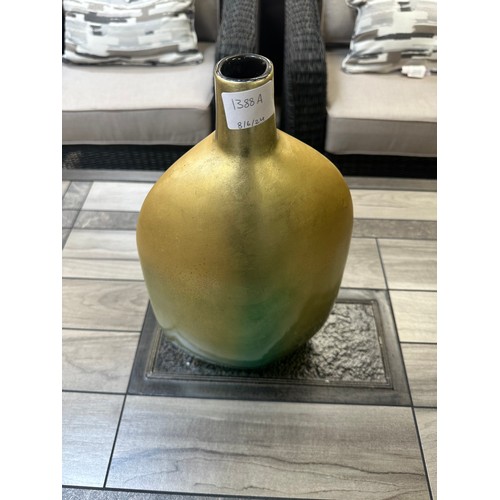 1486 - A Large Green and Gold ombre vase