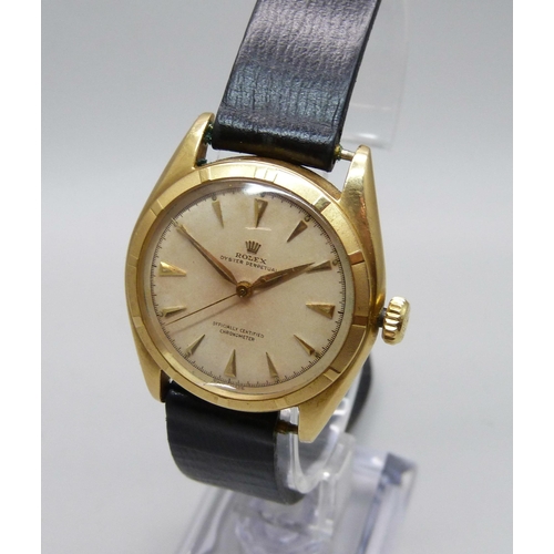1002A - An 18ct gold cased Rolex Oyster Perpetual Officially Certified Chronometer wristwatch, bubble back c... 