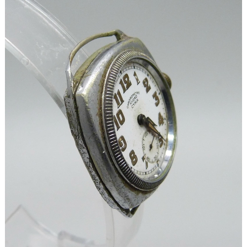 1032 - A mid 20th Century Cyma Hydra wristwatch, 30mm case, a/f