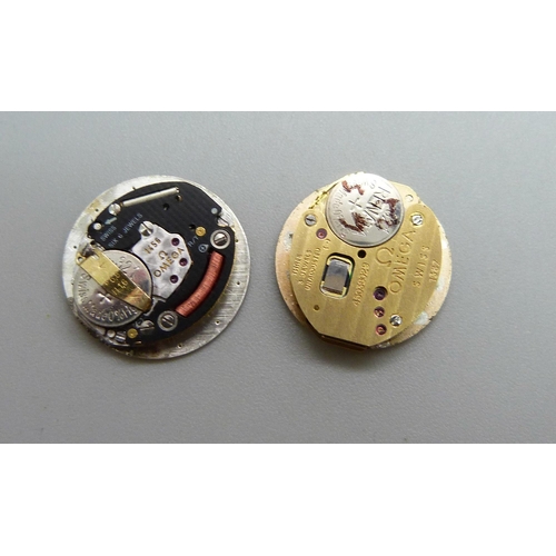 1055 - Two Omega wristwatch movements