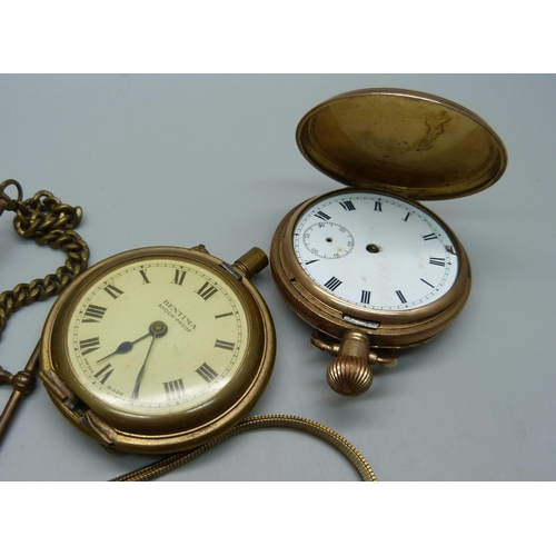 1061 - Four pocket watches including Smiths & Bentima, and a collection of pocket watch keys