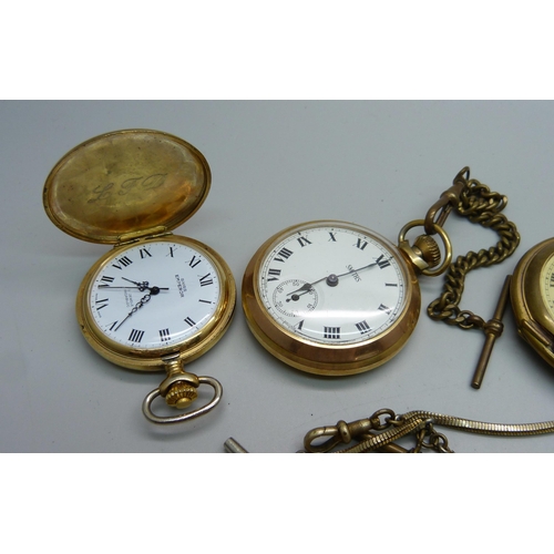 1061 - Four pocket watches including Smiths & Bentima, and a collection of pocket watch keys