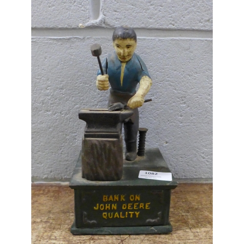 1082 - A John Deere blacksmiths cast metal money box **PLEASE NOTE THIS LOT IS NOT ELIGIBLE FOR IN-HOUSE PO... 