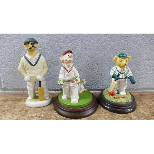 1085 - Regency Fine Arts cricket player figures, other resin figures and ornaments **PLEASE NOTE THIS LOT I... 