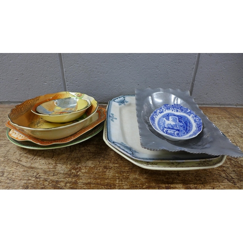 1129 - Royal Doulton Series Ware china, other early 20th Century china and a metal dish **PLEASE NOTE THIS ... 