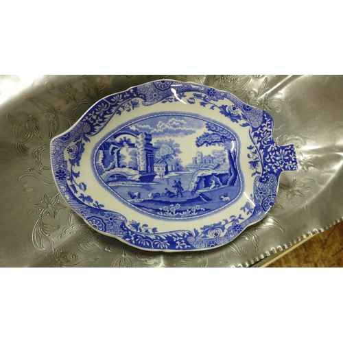 1129 - Royal Doulton Series Ware china, other early 20th Century china and a metal dish **PLEASE NOTE THIS ... 