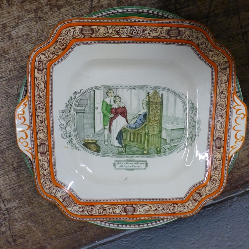 1129 - Royal Doulton Series Ware china, other early 20th Century china and a metal dish **PLEASE NOTE THIS ... 