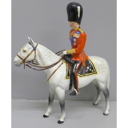 612 - A Beswick His Royal Highness Duke of Edinburgh mounted on Alamein, Trooping The Colour, 1957