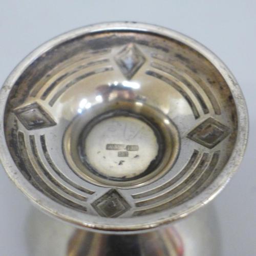 641 - A WMF silver plated cup with cut-out to rim, 11.5cm