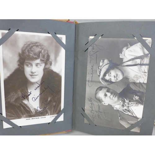 655 - An album containing autographs of famous actors and actresses circa 1920s, together with a collectio... 