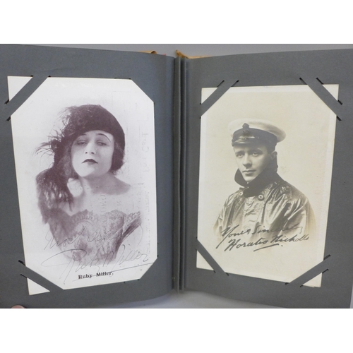 655 - An album containing autographs of famous actors and actresses circa 1920s, together with a collectio... 