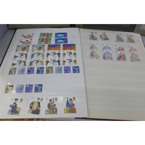 663 - Four albums of mint and used stamps, reign of Queen Elizabeth II, 1953 to 1982, complete set, an alb... 