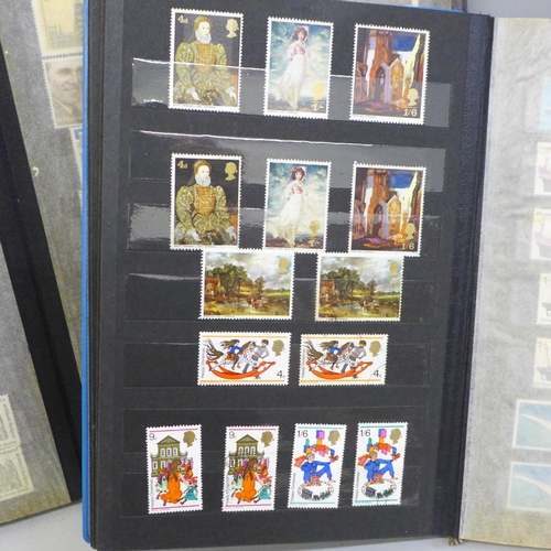 663 - Four albums of mint and used stamps, reign of Queen Elizabeth II, 1953 to 1982, complete set, an alb... 