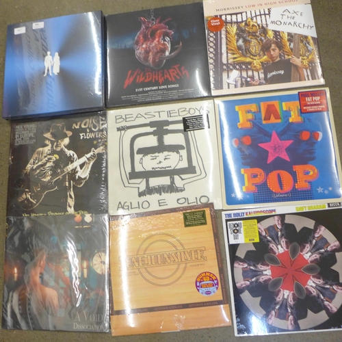 666 - Nine new LP records, mostly sealed, U2, Morrissey, Paul Weller, etc.