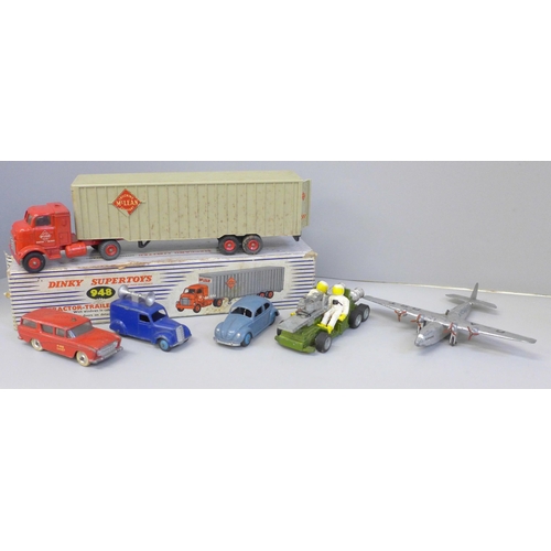 668 - Dinky Toys die-cast including boxed Supertoys Tractor-Trailer, Ensign Airliner, etc.