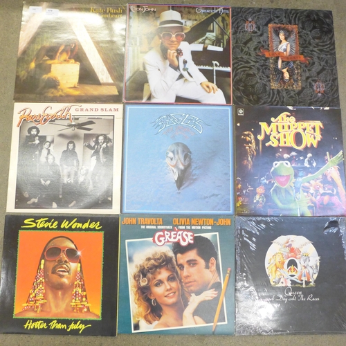 679 - Sixteen LP records, Kate Bush, Queen, Elton John, etc.