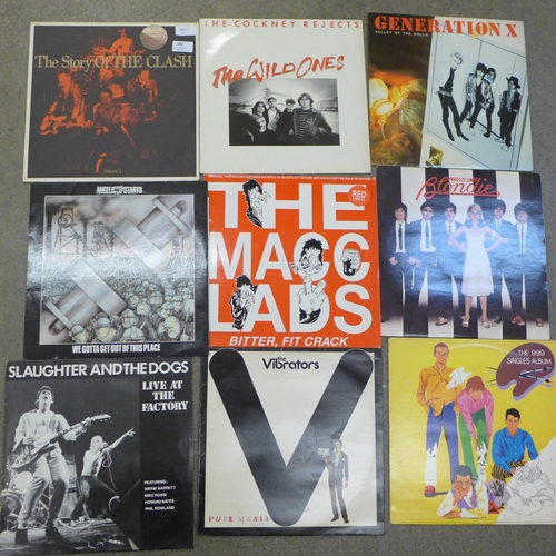 682 - Twelve punk and new wave LP records, The Clash, Ramones, Blondie, etc.