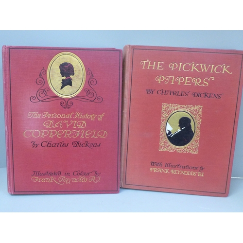 685 - Two Charles Dickens Works, The Pickwick Papers and David Copperfield, illustrations by Frank Reynold... 