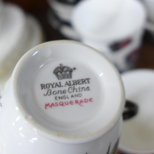 697 - A Royal Albert Masquerade bone china part tea set