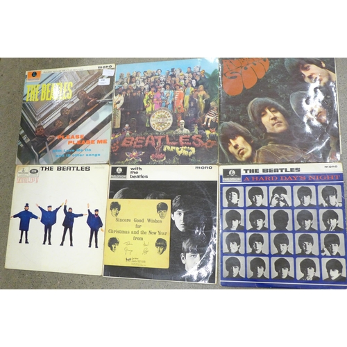 698 - The Beatles early pressings LP records including Please Please Me XEX-421-1N, Sgt Peppers XEX-637-1 ... 