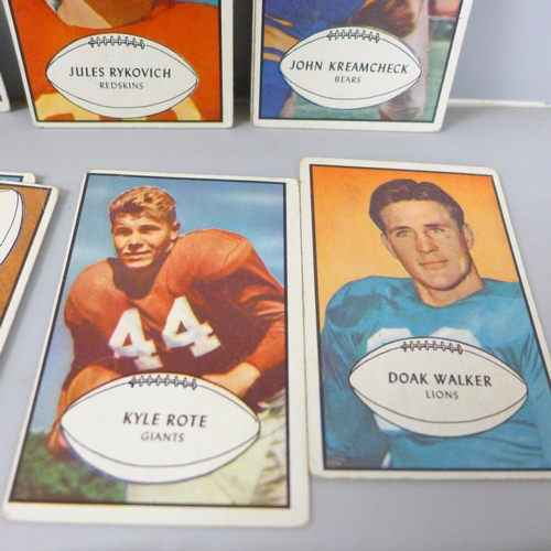 701 - A collection of 50 Bowman 1953 American Football and Baseball cards, including Tom Dublinski, Hugh T... 