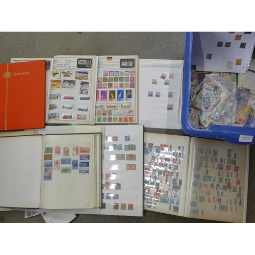712 - A box of stamps, covers, etc., loose and in albums