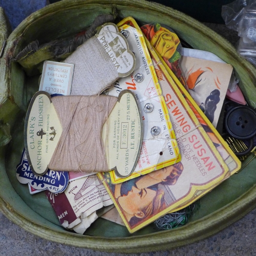 723 - A large box of vintage haberdashery and buttons