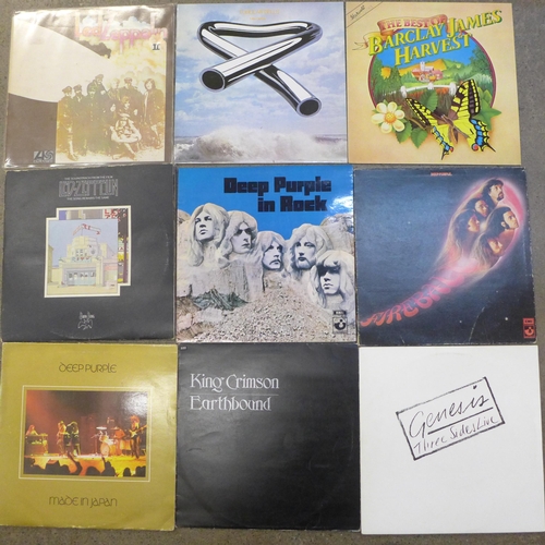 733 - Ten progressive rock LP records, mostly 1970s