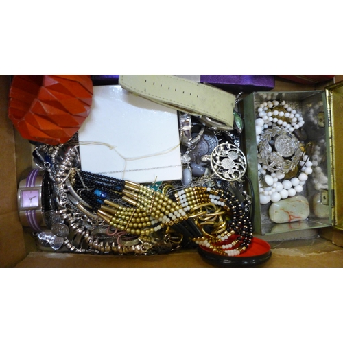 734 - Costume jewellery, earrings, watches, etc.