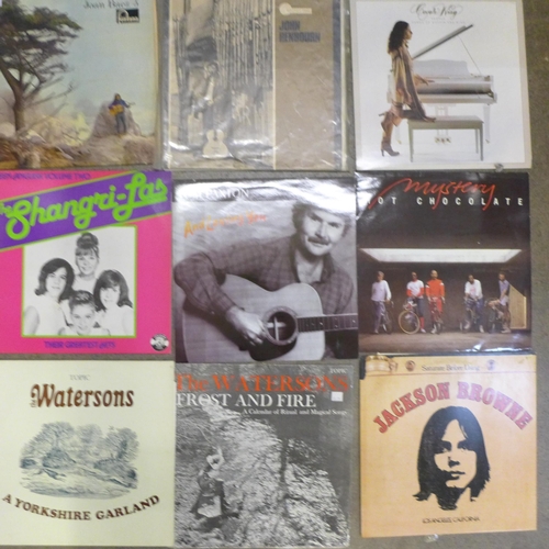 746 - Folk and Soul LP records; Joan Baez, John Renbourne, Bob Dylan, Jackson Browne, etc.