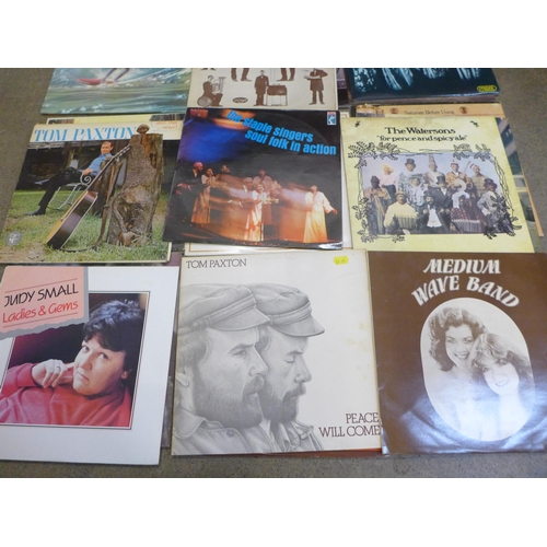 746 - Folk and Soul LP records; Joan Baez, John Renbourne, Bob Dylan, Jackson Browne, etc.