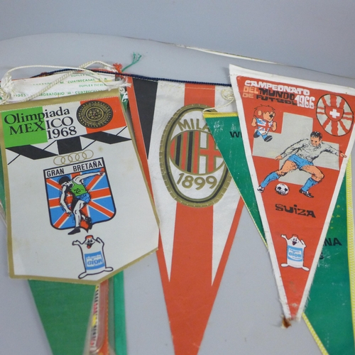 750 - Football pennants, clubs & international sides, including 1966 World Cup, (27)