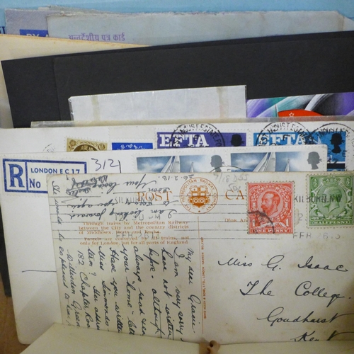 754 - A box of stamps, covers, etc.