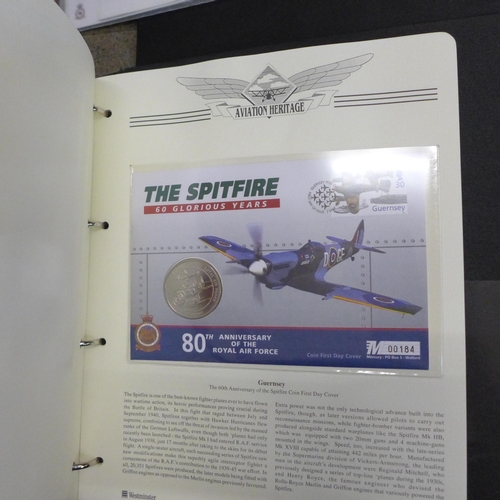 756 - Three albums of Aviation Heritage First Day Covers and coin covers