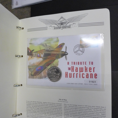 756 - Three albums of Aviation Heritage First Day Covers and coin covers