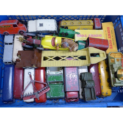 757 - Dinky and other die-cast model vehicles, Centurion and Chieftan tanks, 412 Austin wagon, etc., playw... 