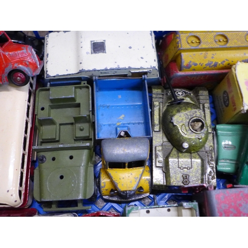 757 - Dinky and other die-cast model vehicles, Centurion and Chieftan tanks, 412 Austin wagon, etc., playw... 